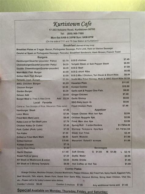 White Guava <strong>Cafe</strong>. . Kurtistown cafe menu